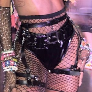 Rave Wonderland Leather Buckle bottoms in a size medium